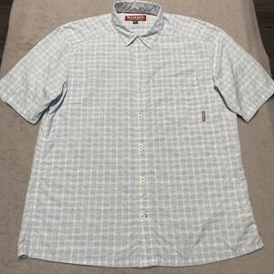 Simms Fishing Shirt Mens Large Blue Plaid Morada Lightweight Outdoors
